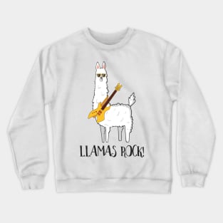 Llamas Rock! Cute Funny Llama Love Crewneck Sweatshirt